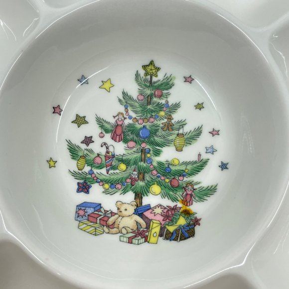 Nikko Happy Holiday Greetings Hors D’oeuvres Platter Tray Christmas Tree Japan - Picture 7 of 7